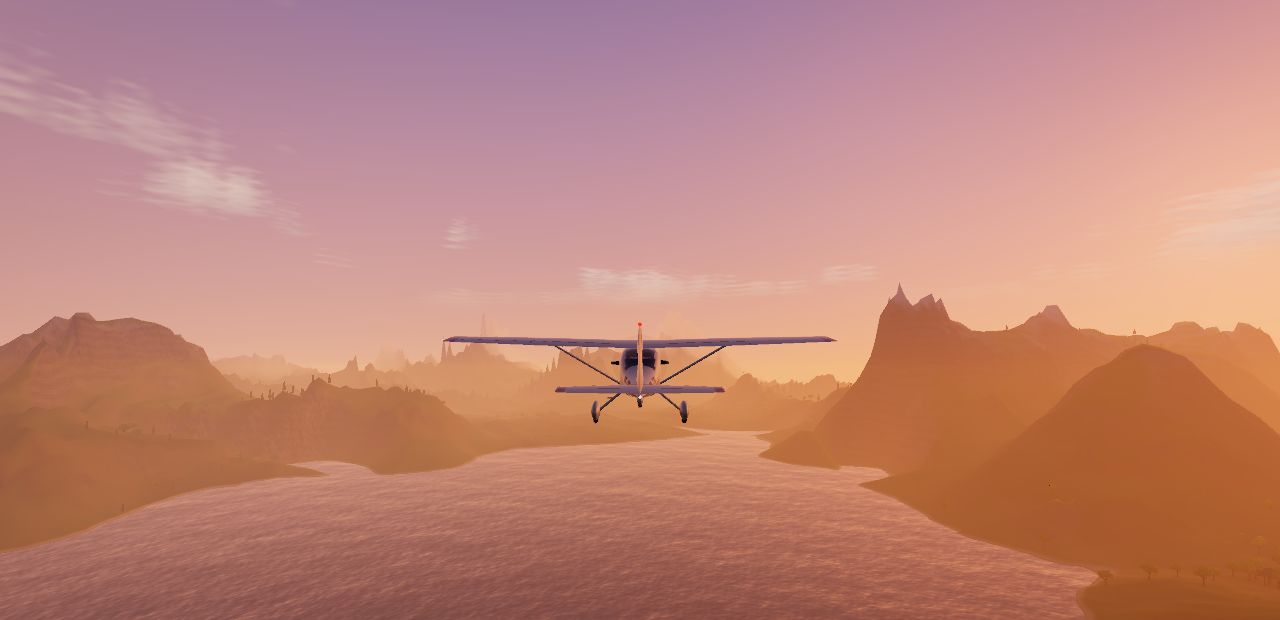 A plane above the hills